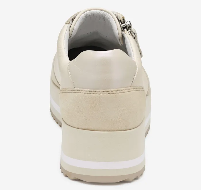 Women Gracie SideZip Lace Up Bone CalfskinSuede Women8217s Shoes Johnston and Murphy