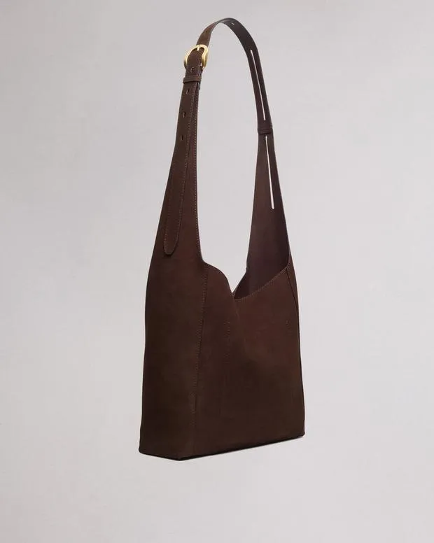 Women Handbags Rag and Bone Belize Suede Shopper Dark Espresso Suede