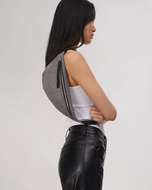 Women Handbags Rag and Bone Petra Mini Sling Bag Grey Denim