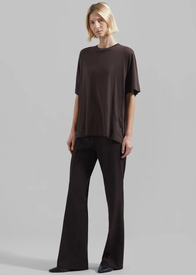 Women Harper Soft Organic TShirt 8211 Brown The Frankie Shop Tops
