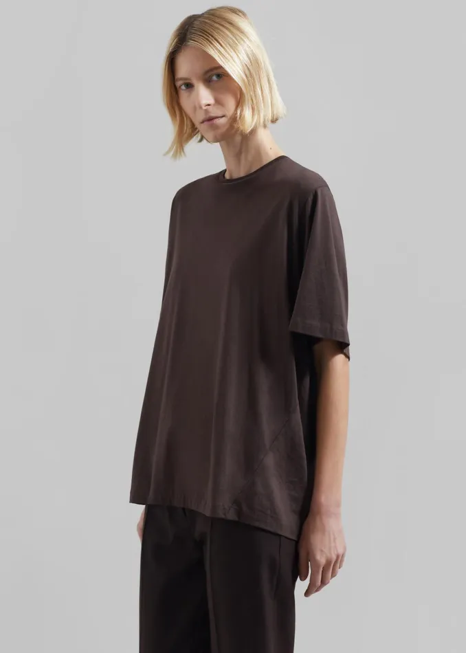 Women Harper Soft Organic TShirt 8211 Brown The Frankie Shop Tops