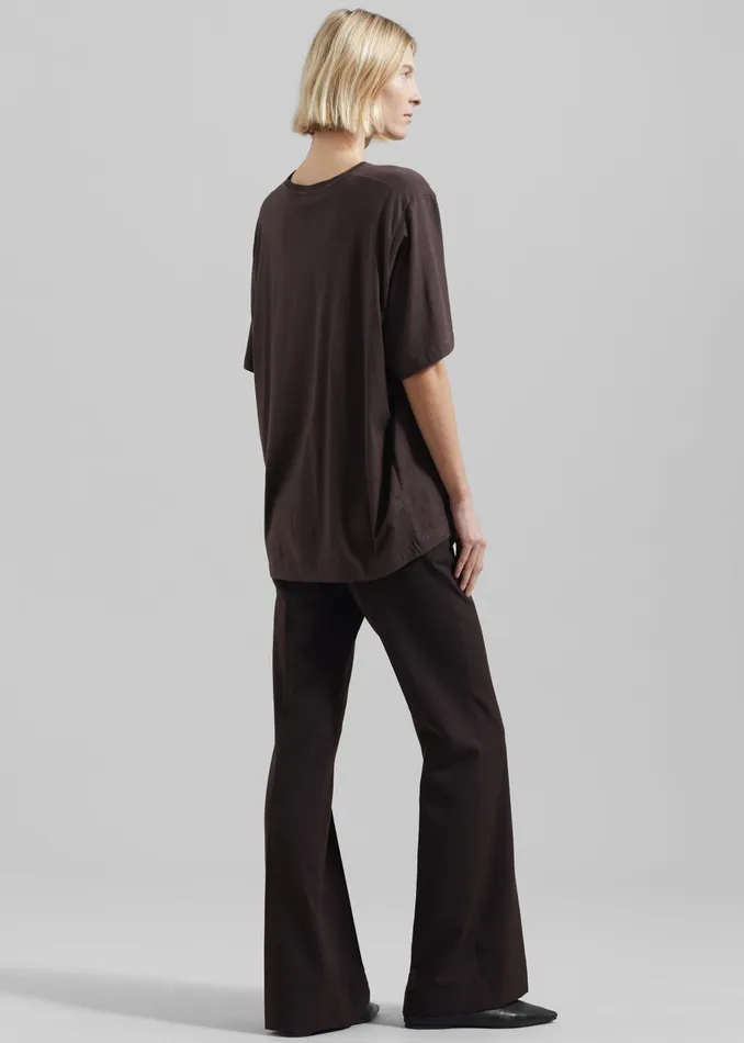 Women Harper Soft Organic TShirt 8211 Brown The Frankie Shop Tops