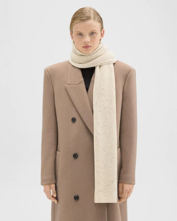 Women Hats Gloves Scarves Theory Scarf In Donegal WoolCashmere Cream Multi