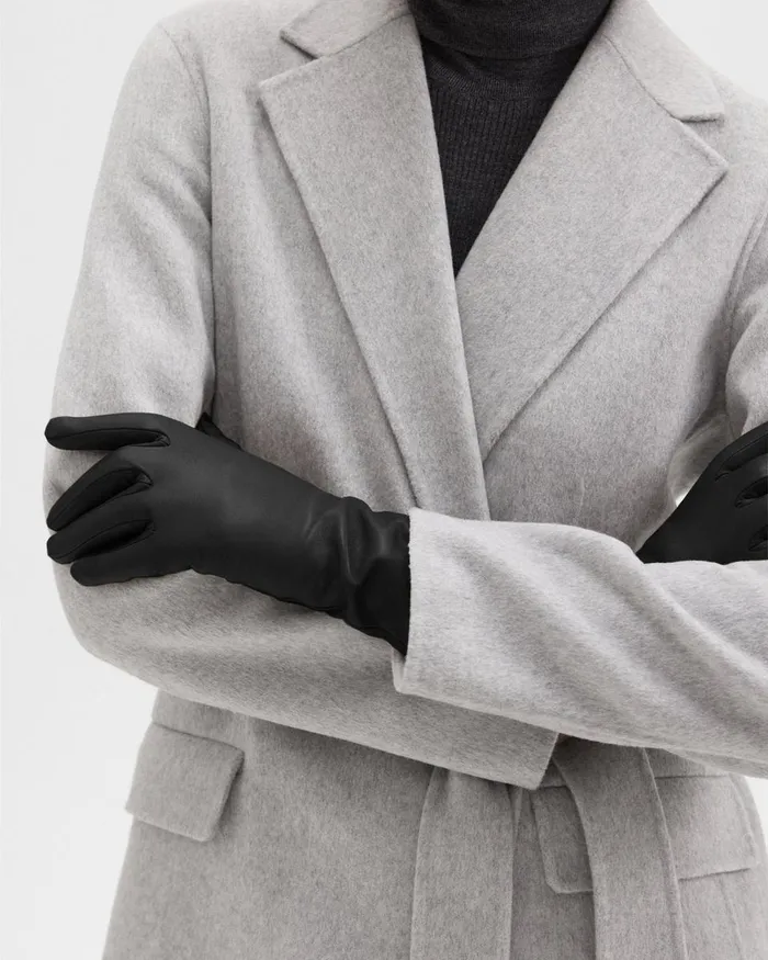 Women Hats Gloves Scarves Theory Tech Gloves In Leather Black