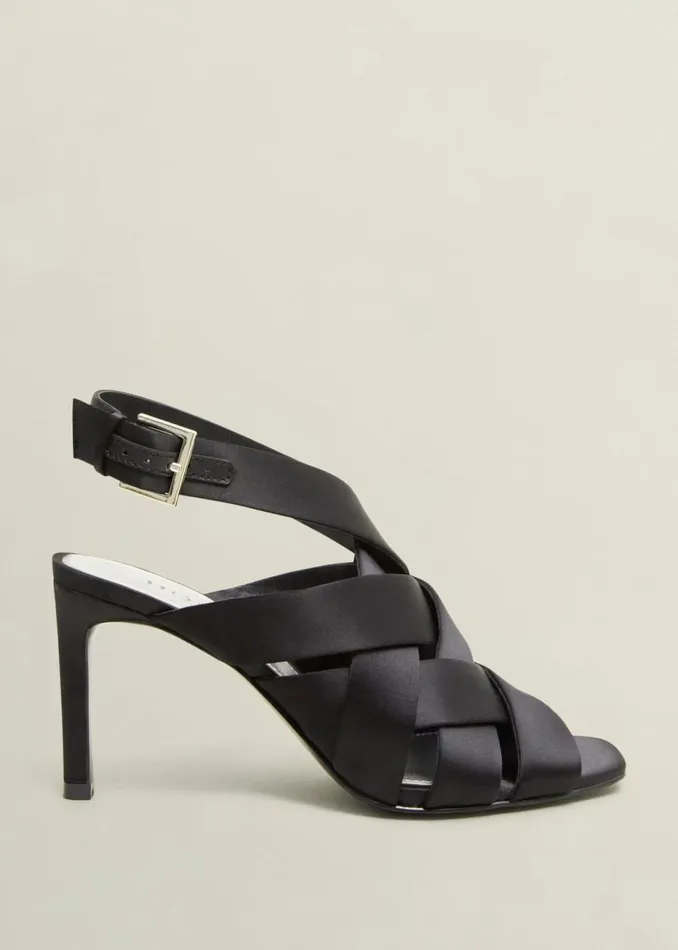 Women Heels Hobbs Velma Satin Sandals Black