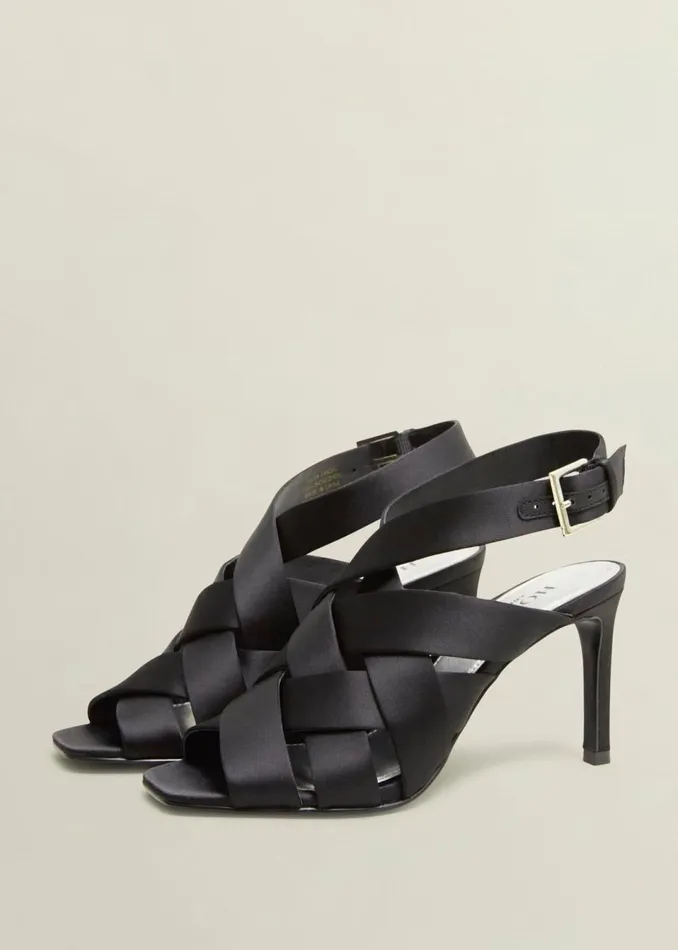 Women Heels Hobbs Velma Satin Sandals Black