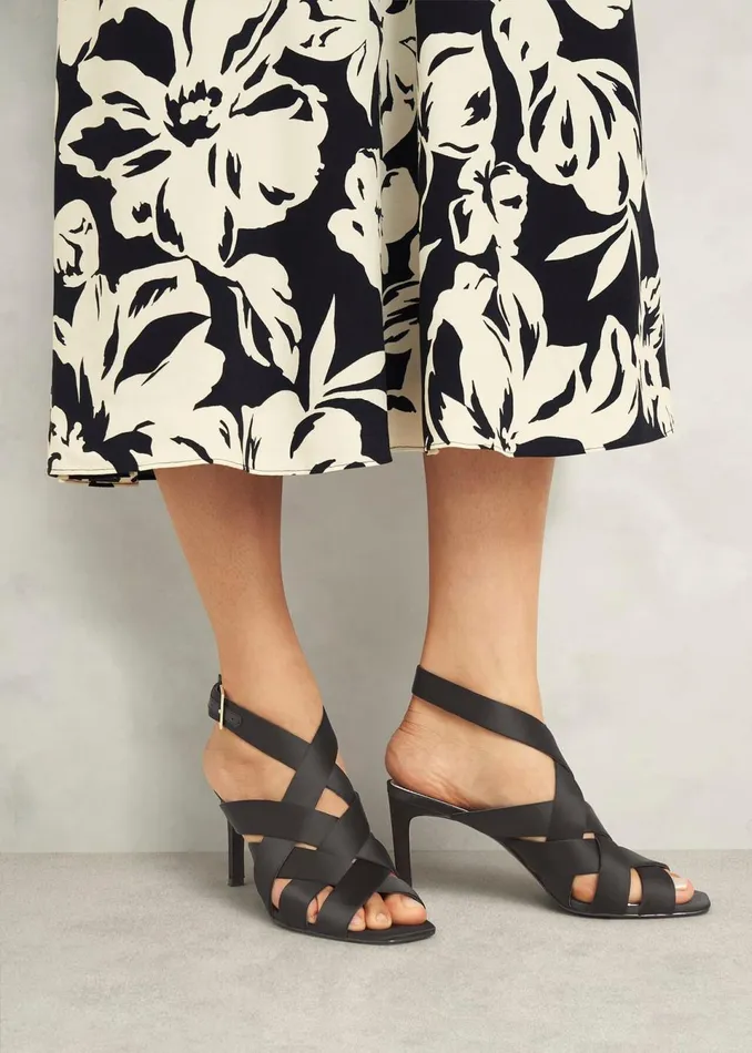 Women Heels Hobbs Velma Satin Sandals Black