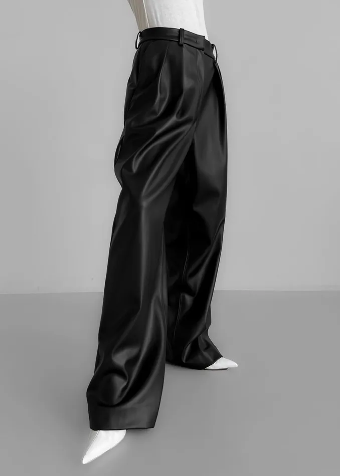 Women Helsinki Faux Leather Pants 8211 Black The Frankie Shop Bottoms