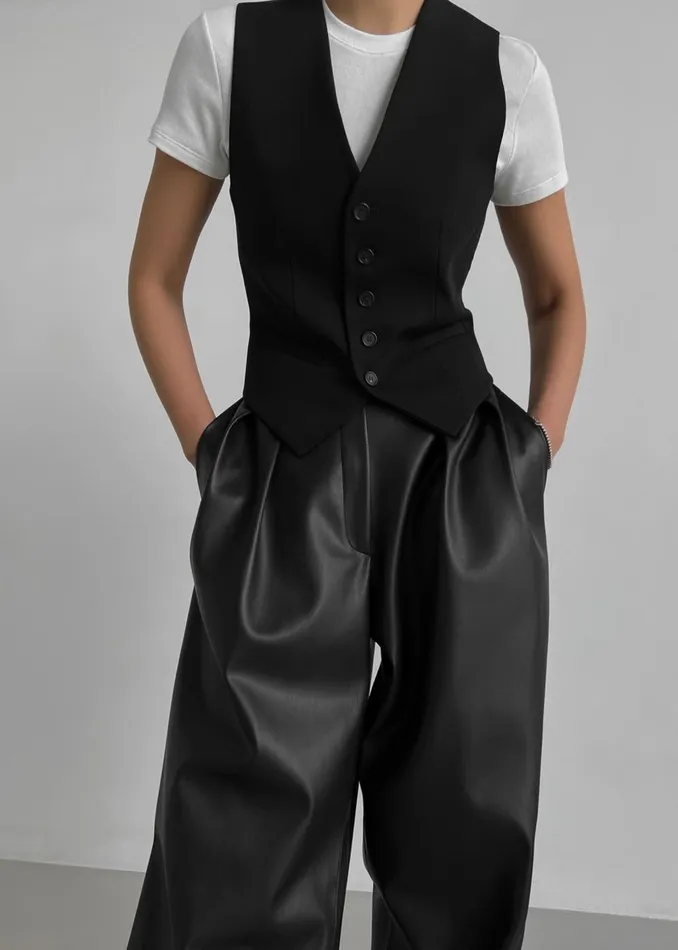 Women Helsinki Faux Leather Pants 8211 Black The Frankie Shop Bottoms