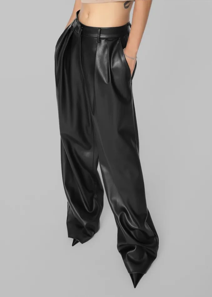 Women Helsinki Faux Leather Pants 8211 Black The Frankie Shop Bottoms