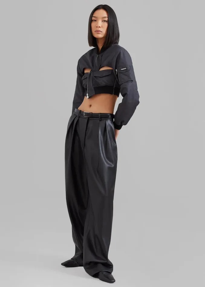 Women Helsinki Faux Leather Pants 8211 Black The Frankie Shop Bottoms