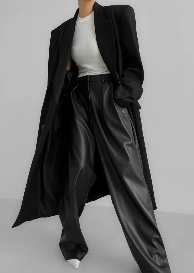 Women Helsinki Faux Leather Pants 8211 Black The Frankie Shop Bottoms