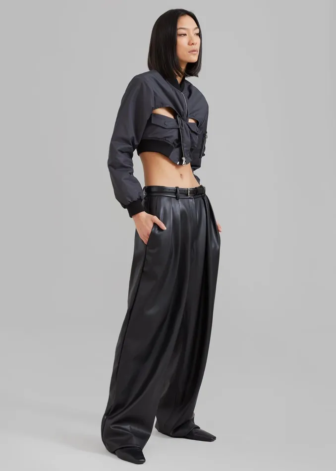 Women Helsinki Faux Leather Pants 8211 Black The Frankie Shop Bottoms