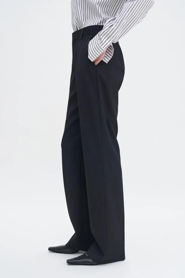 Women High Waist Bootcut Trousers Black Filippa K Tailoring