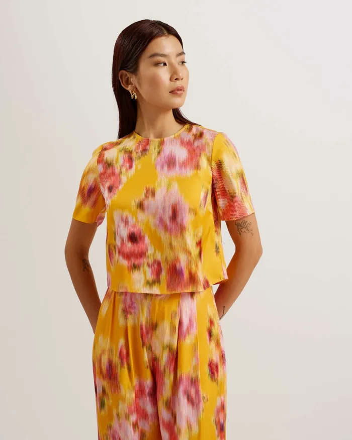 Women HITAKU 8211 Cropped Floral Print Woven Top Orange Ted Baker Tops and Blouses Women HITAKU 8211 Cropped Floral Print Woven Top Orange Ted Baker Tops and Blouses