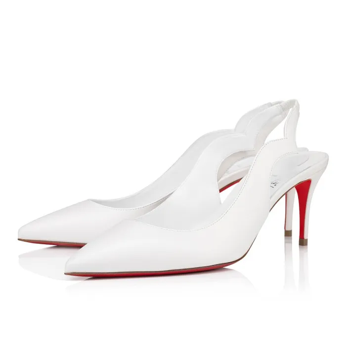 Women Hot Chick Sling 70mm Sling Back Pumps 8211 Nappa Leather 8211 Bianco Christian Louboutin Pumps