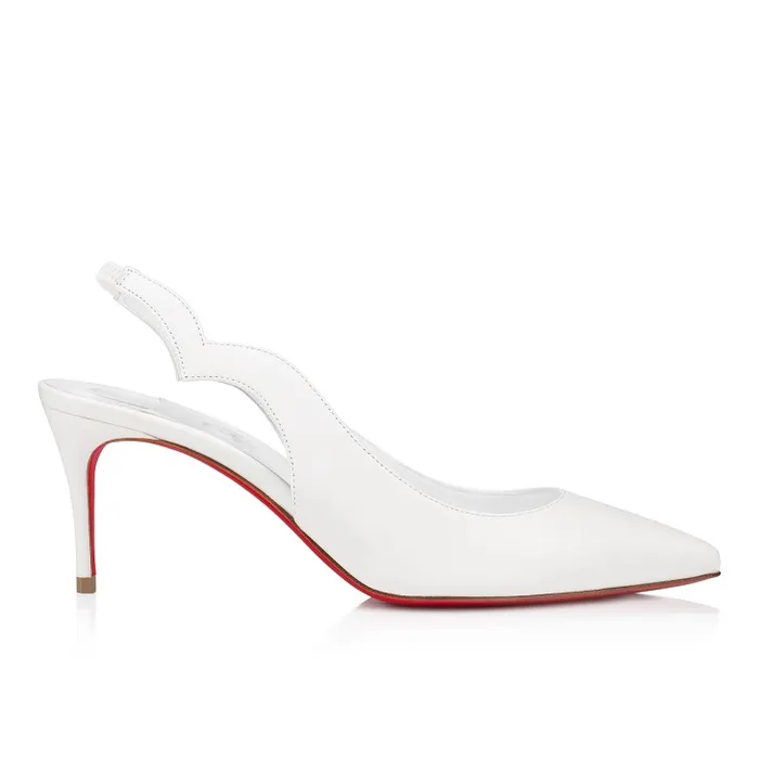 Women Hot Chick Sling 70mm Sling Back Pumps 8211 Nappa Leather 8211 Bianco Christian Louboutin Pumps