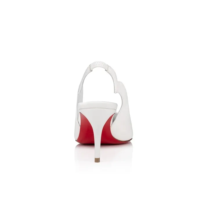 Women Hot Chick Sling 70mm Sling Back Pumps 8211 Nappa Leather 8211 Bianco Christian Louboutin Pumps