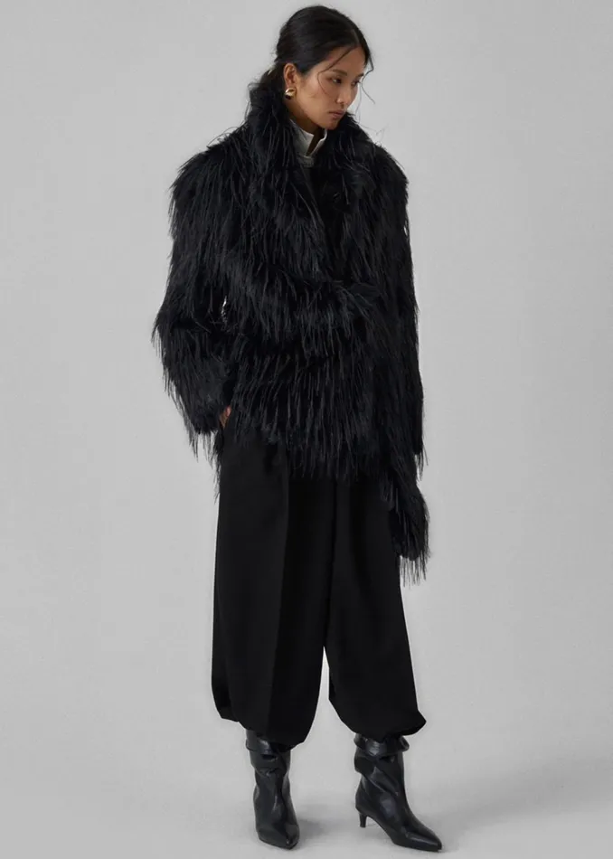 Women Hythe Faux Fur Coat 8211 Black The Frankie Shop Outerwear