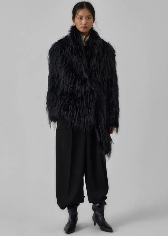 Women Hythe Faux Fur Coat 8211 Black The Frankie Shop Outerwear