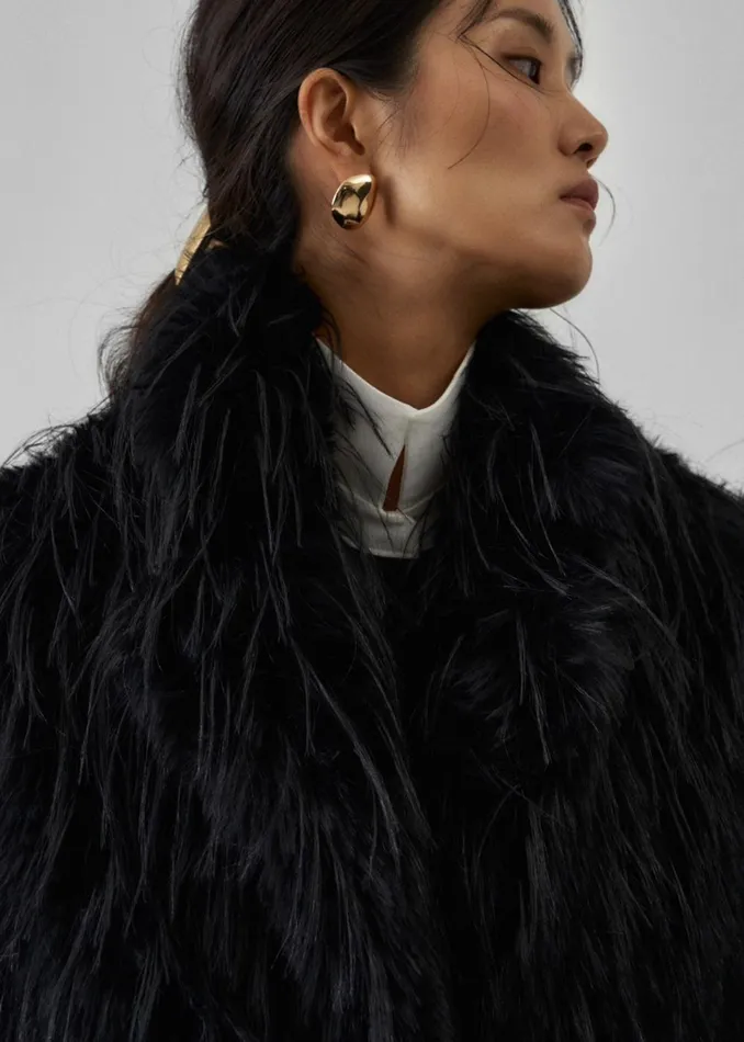 Women Hythe Faux Fur Coat 8211 Black The Frankie Shop Outerwear