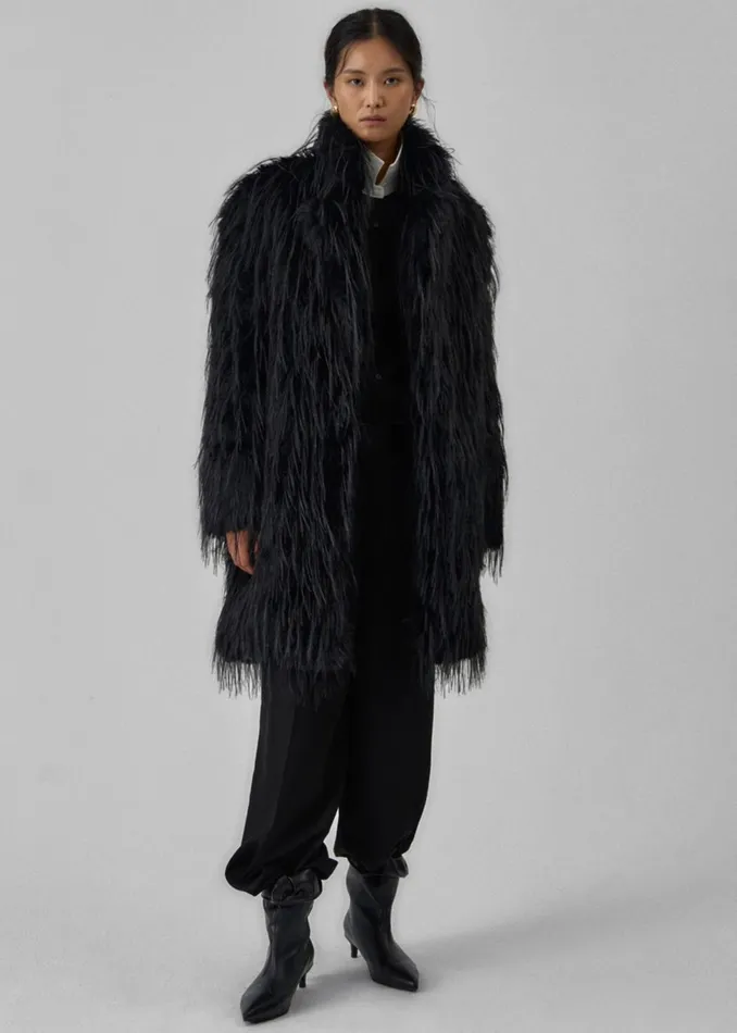 Women Hythe Faux Fur Coat 8211 Black The Frankie Shop Outerwear