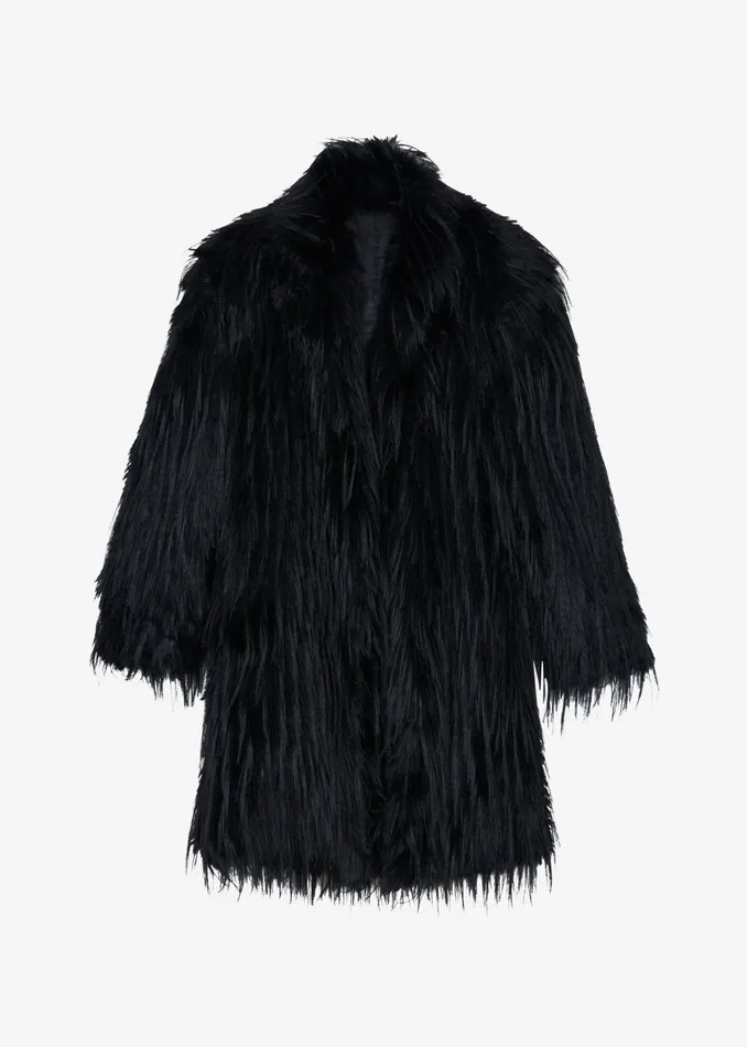 Women Hythe Faux Fur Coat 8211 Black The Frankie Shop Outerwear
