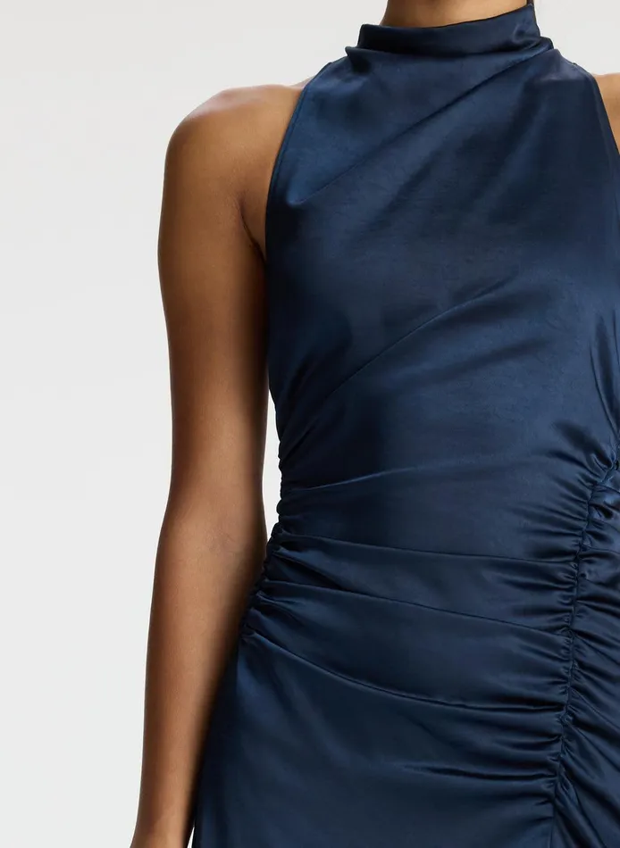 Women Inez Satin Midi Dress Dark Sapphire ALC Dresses