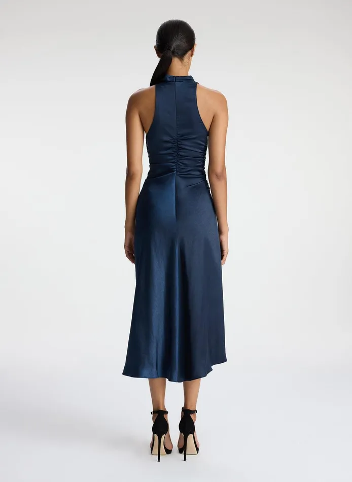 Women Inez Satin Midi Dress Dark Sapphire ALC Dresses