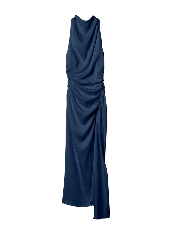 Women Inez Satin Midi Dress Dark Sapphire ALC Dresses