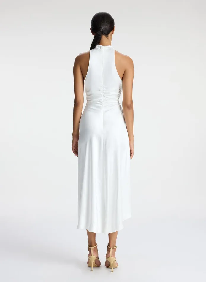 Women Inez Satin Midi Dress Whisper White ALC Dresses