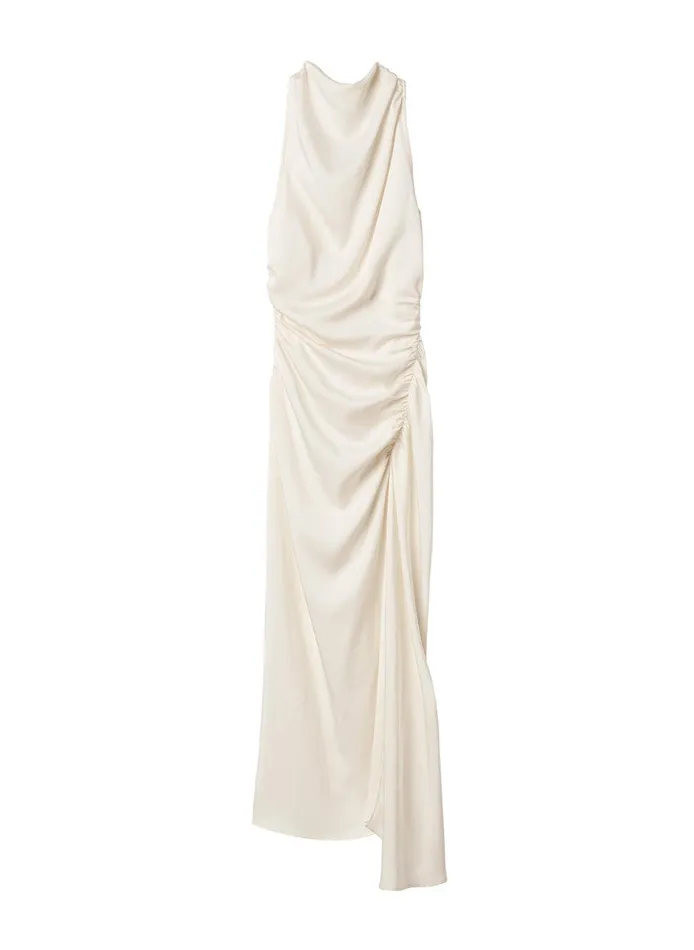 Women Inez Satin Midi Dress Whisper White ALC Dresses