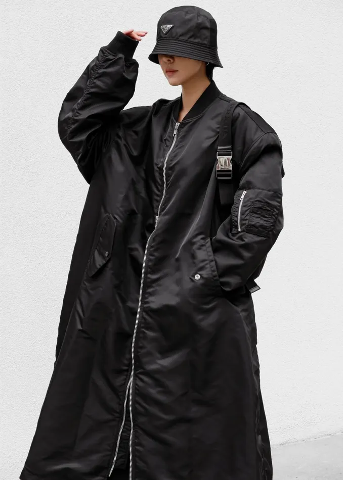 Women Isaac Oversized Bomber Coat 8211 Black The Frankie Shop Outerwear
