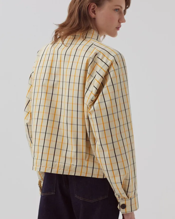 Women Jacket Check Beige Comptoir Des Cotonniers Coats and Jackets