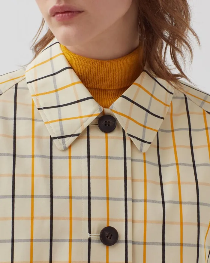 Women Jacket Check Beige Comptoir Des Cotonniers Coats and Jackets