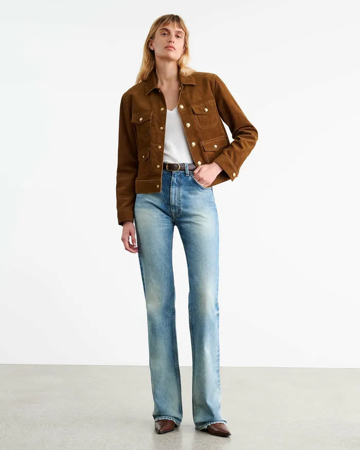 Women Jackets and Blazers Nili Lotan LIZETH CORDUROY JACKET Midnight