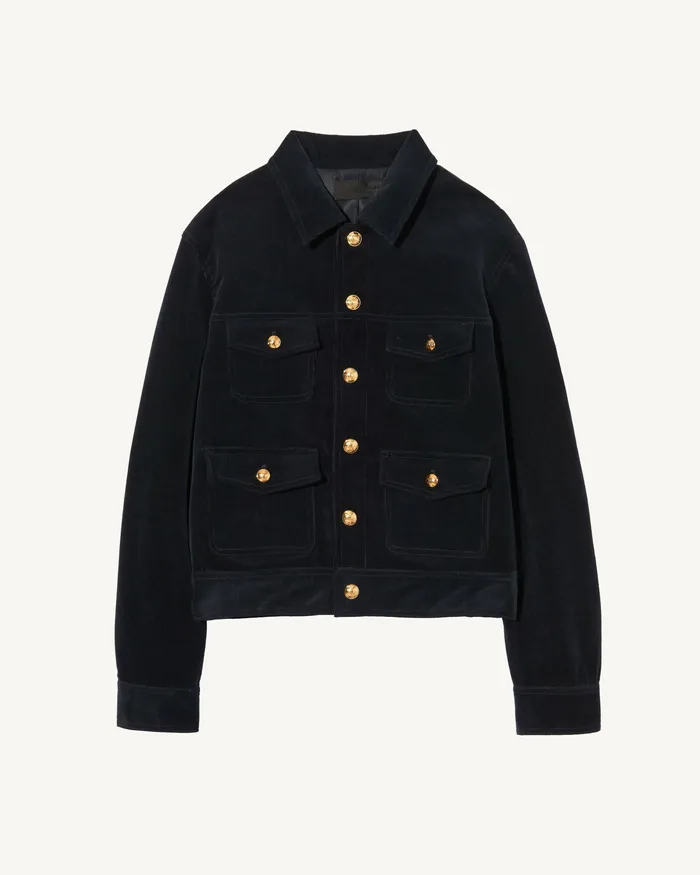 Women Jackets and Blazers Nili Lotan LIZETH CORDUROY JACKET Midnight