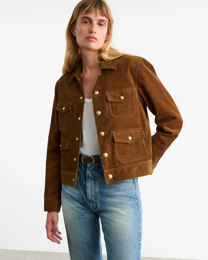 Women Jackets and Blazers Nili Lotan LIZETH CORDUROY JACKET Midnight