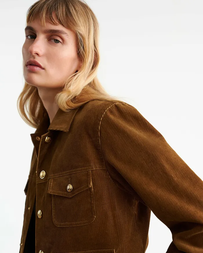 Women Jackets and Blazers Nili Lotan LIZETH CORDUROY JACKET Midnight