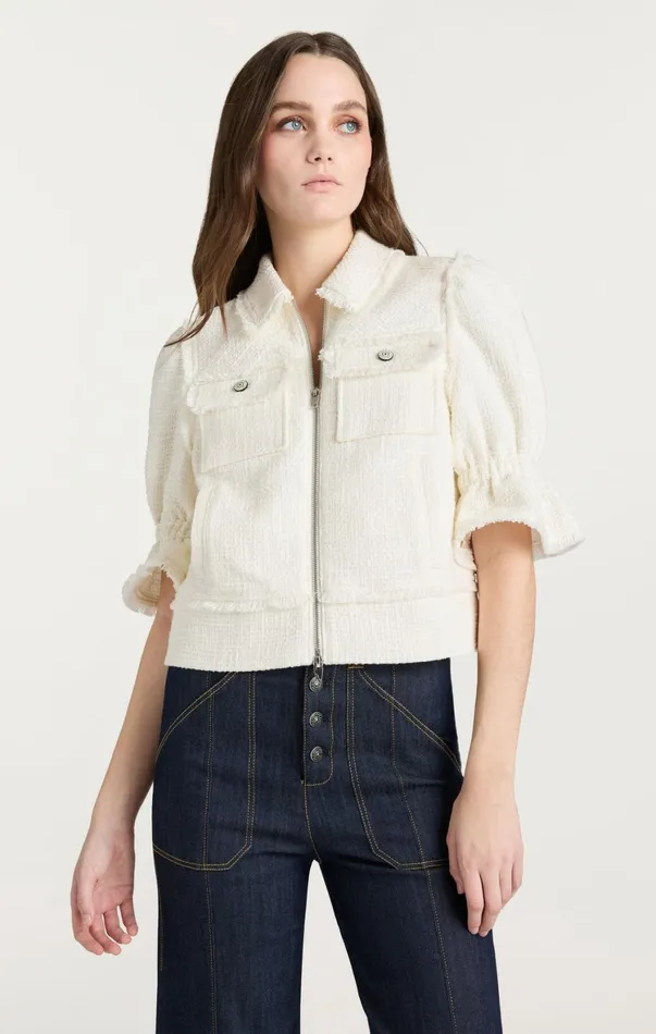 Women Jackets Cinq Sept Boucle Holly Jacket Gardenia