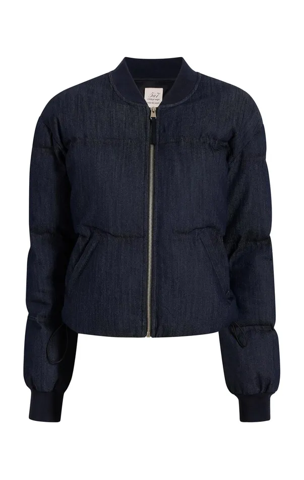 Women Jackets Cinq Sept Denim Maris Puffer Indigo