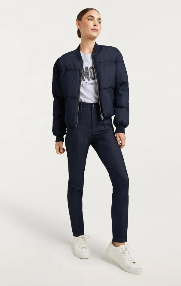 Women Jackets Cinq Sept Denim Maris Puffer Indigo