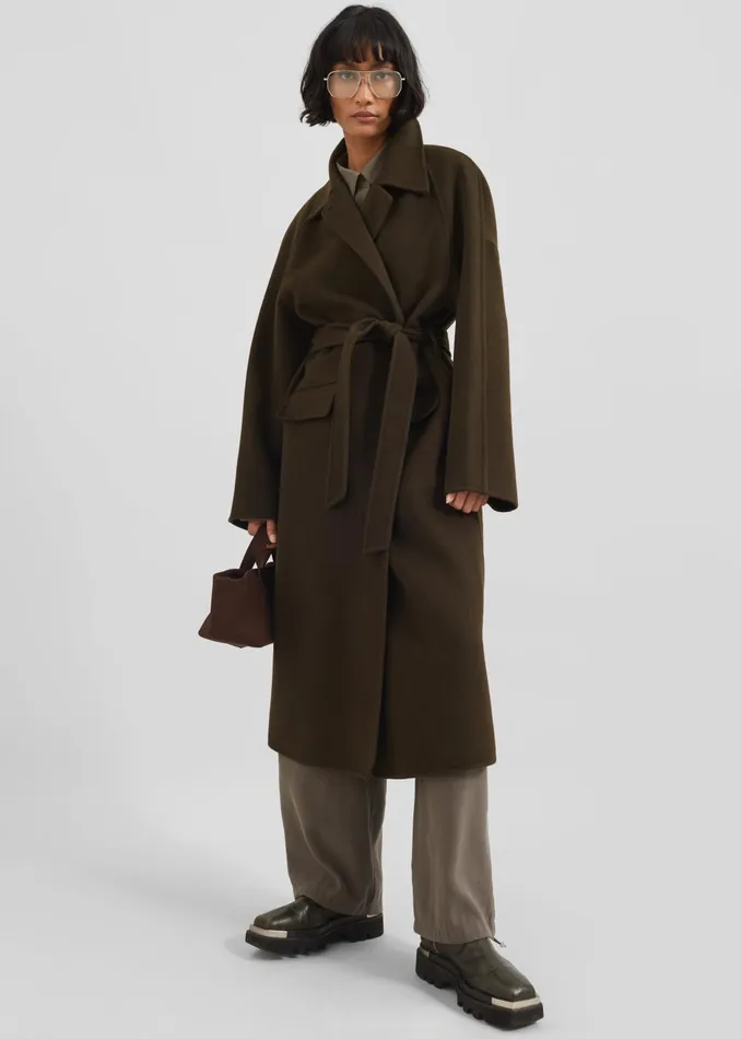 Women Jalhay Oversized Wool Coat 8211 Khaki Brown The Frankie Shop Outerwear