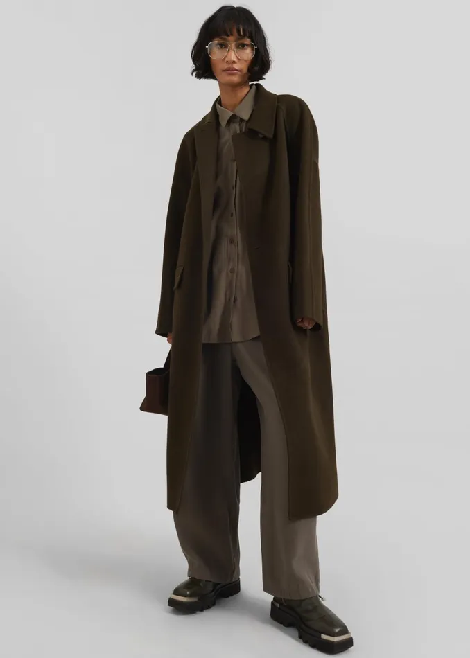 Women Jalhay Oversized Wool Coat 8211 Khaki Brown The Frankie Shop Outerwear