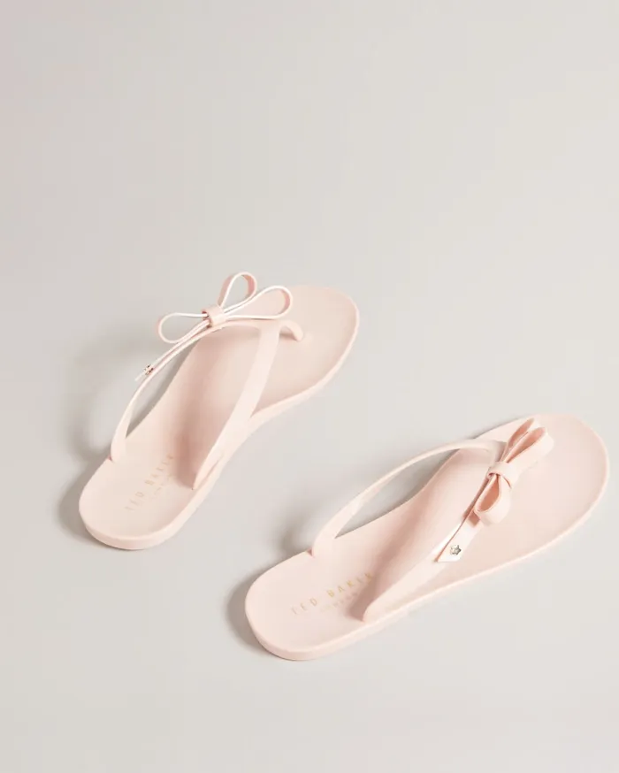 Women JASSEY 8211 Bow Flip Flops Dusky Pink Ted Baker Swimwear and Beachwear