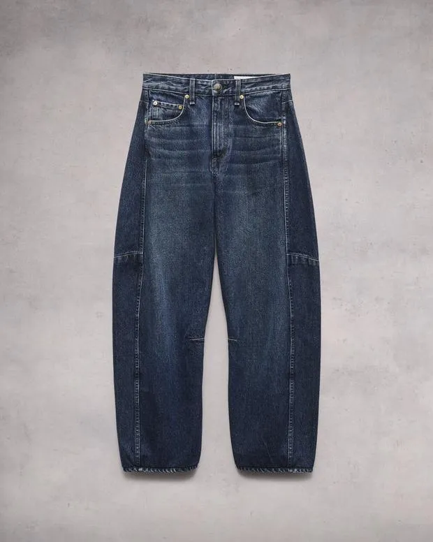 Women Jeans Rag and Bone Charlie Ankle BarrelLeg Jean Lightweight Rigid Denim Teo
