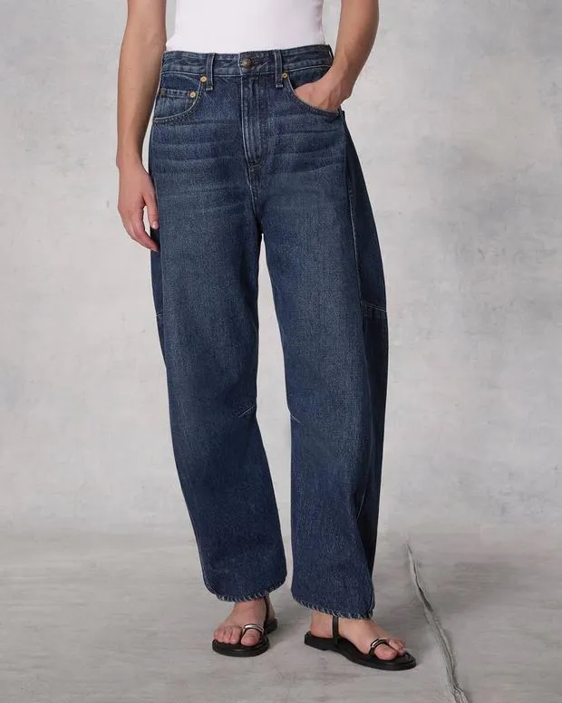 Women Jeans Rag and Bone Charlie Ankle BarrelLeg Jean Lightweight Rigid Denim Teo