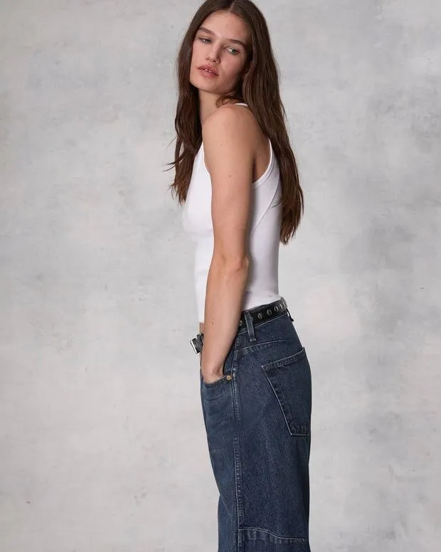 Women Jeans Rag and Bone Charlie Ankle BarrelLeg Jean Lightweight Rigid Denim Teo