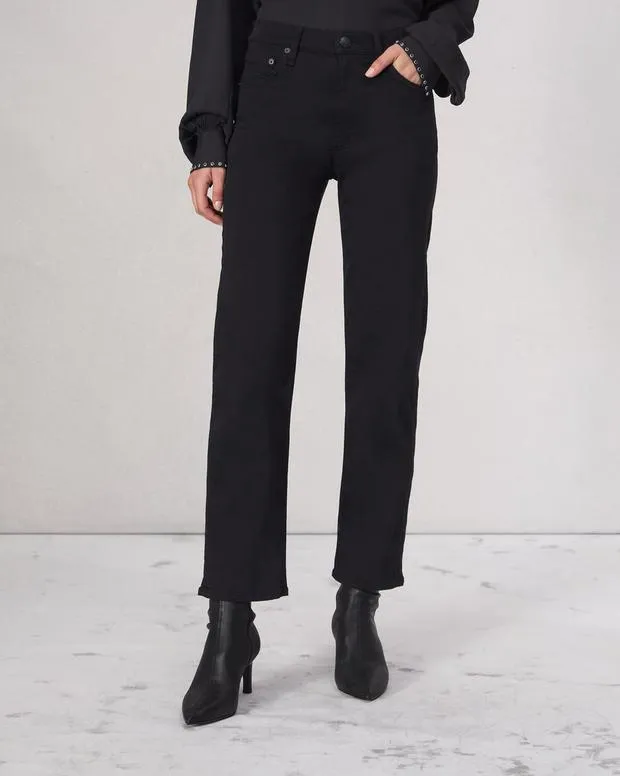 Women Jeans Rag and Bone Flexi Harlow Straight Jean Flexi Smooth and Sculpt Denim Black