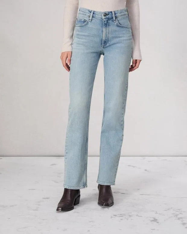 Women Jeans Rag and Bone Harlow Full Length Straight Jean Vintage Stretch Denim Bloomfield